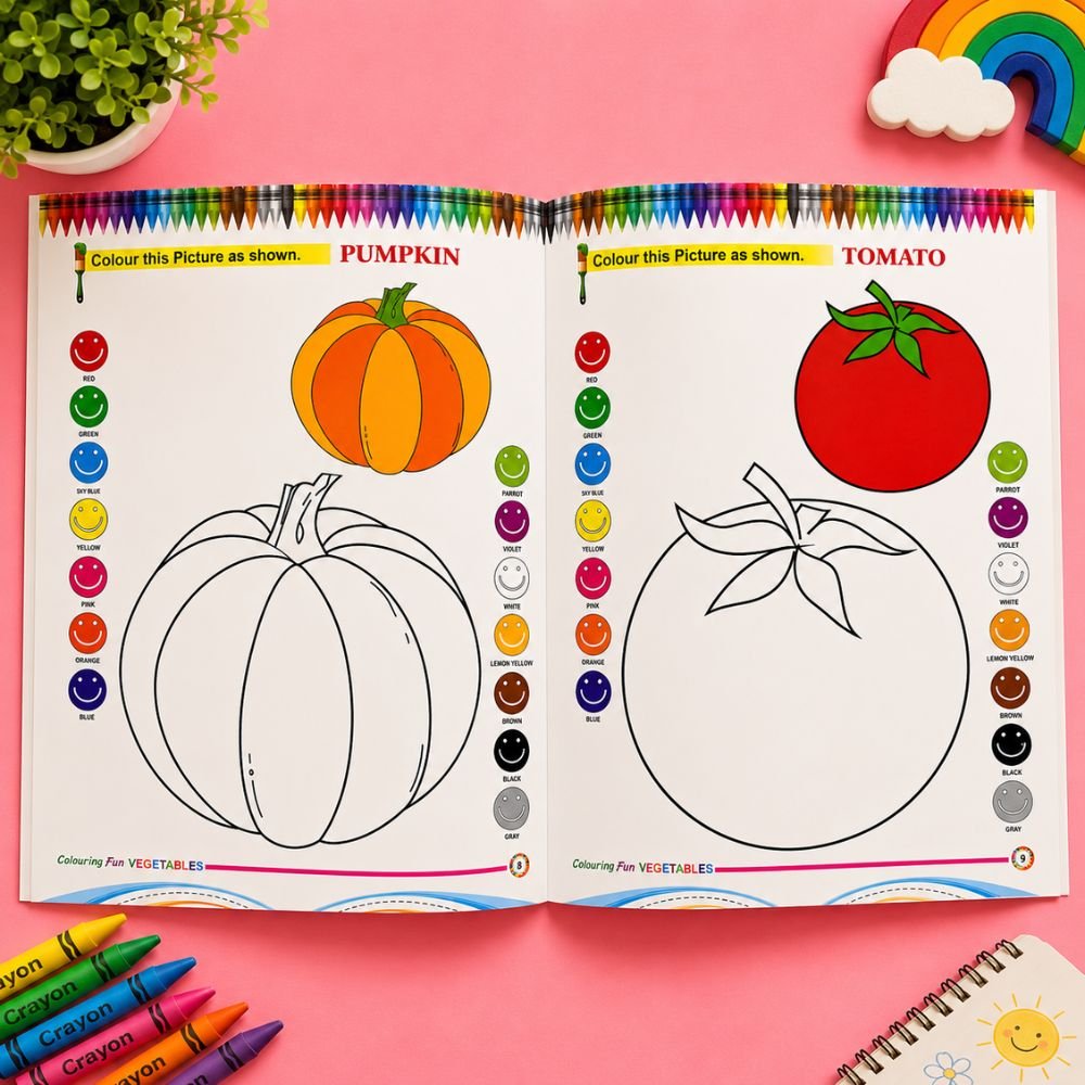 Vegetables Colouring Book for Kids – Fun & Creative Learning Activity Book | Suvarnashree - Image 2
