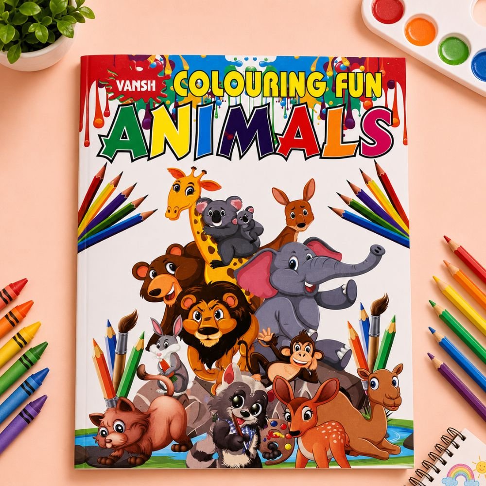 Animals Colouring Book for Kids – Fun & Creative Learning Activity Book | Suvarnashree
