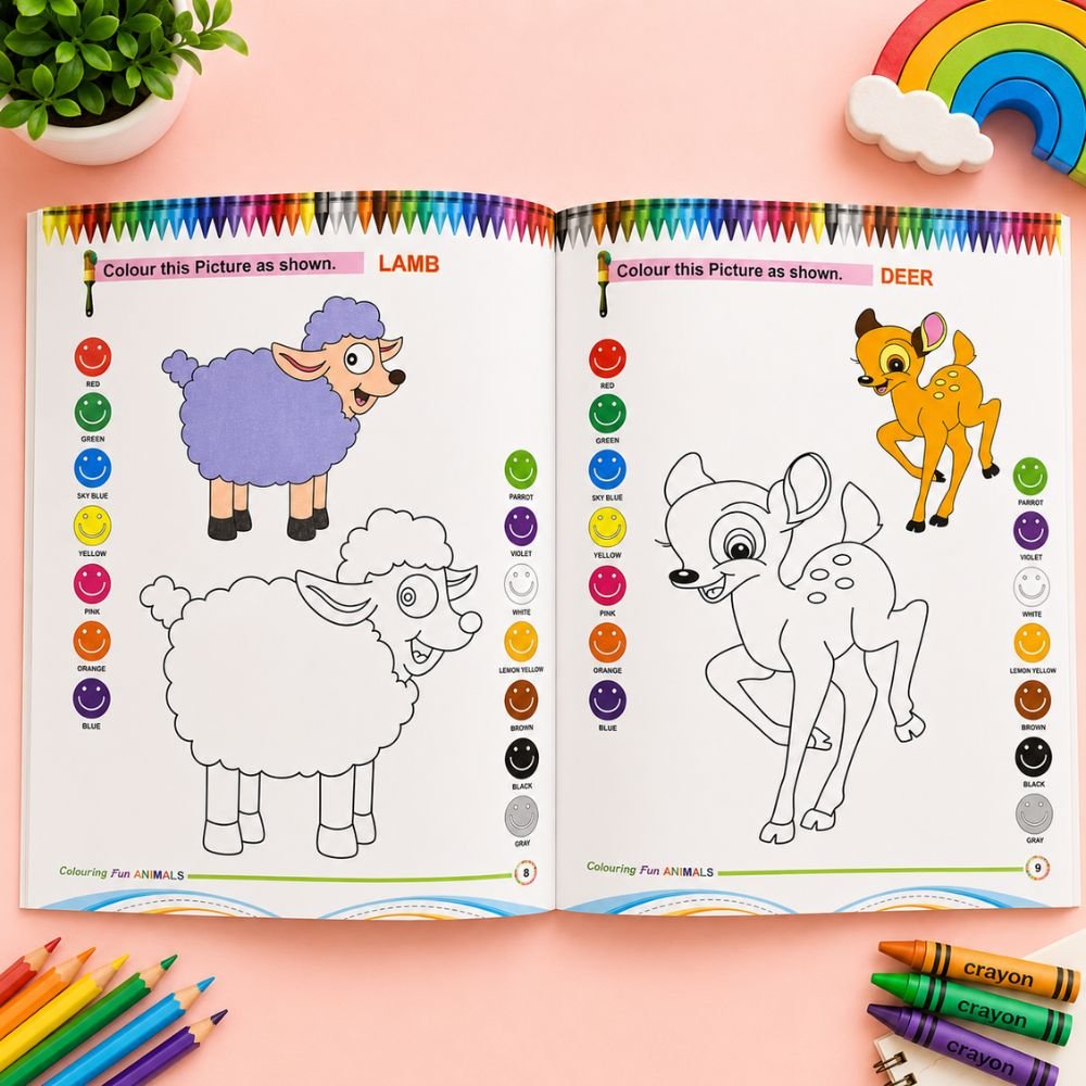 Animals Colouring Book for Kids – Fun & Creative Learning Activity Book | Suvarnashree - Image 2
